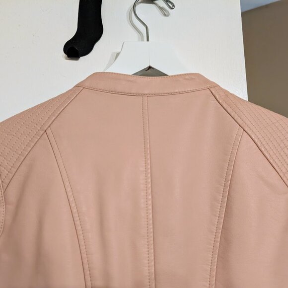 Express Pink Vegan Leather Moto Cafe Racer Quilted Jacket M NWOT - Picture 14 of 15